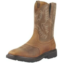 Ariat Boots: Men's Brown 10010134 Steel Toe Heat-Resistant EH Cowboy Boots -doublehboots shop 10010134 3 4 front