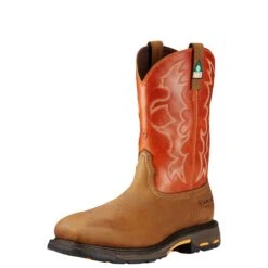 Ariat Boots: Men's Brown 10017170 Puncture-Resistant Composite Toe Workhog Cowboy Boots 11 Ariat Boots: Men's Brown 10017170 Puncture-Resistant Composite Toe Workhog Cowboy Boots -doublehboots shop 10017170 3 4 front
