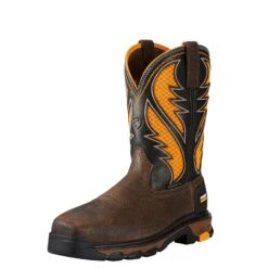Ariat Boots: Composite Toe 10020072 Men's Brown Pull On Intrepid Venttek Work Boots 11 Ariat Boots: Composite Toe 10020072 Men's Brown Pull On Intrepid Venttek Work Boots -doublehboots shop 10020072 3 4 front