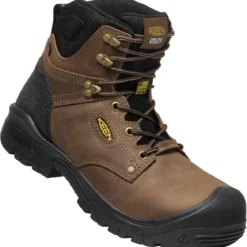 Keen Utility Boots: Men's 1026487 Dark Earth Black Carbon Toe 6" Waterproof Independence Boot