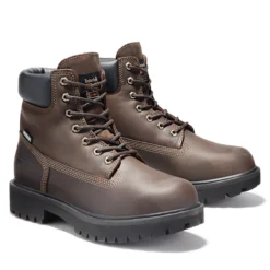 Timberland PRO Boots: Men's 38021 Brown Waterproof EH 6" Steel Toe Boots -doublehboots shop 38021 3edit