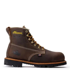 Thorogood Boots: Men's 804 4514 Brown Nano Safety Toe USA Made American Heritage Waterproof Insulated Crazyhorse Work Boot -doublehboots shop 804 4514 2edit