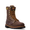 Thorogood Boots: Men's 814 4520 Brown Soft Toe USA Made American Heritage 8" Waterproof Insulated Crazyhorse Work Boot -doublehboots shop 814 4520 5edit