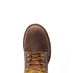 Thorogood Boots: Men's 804 4520 Brown Nano Toe USA Made American Heritage 8" Waterproof Insulated Crazyhorse Work Boot -doublehboots shop 814 4520 6edit 1