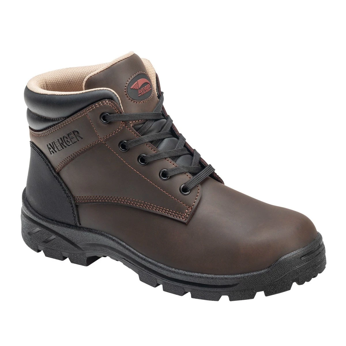 Avenger Boots: Men's A8001 Brown Steel Toe Builder EH Slip Resistant 6" Work Boot 3 Avenger Boots: Men's A8001 Brown Steel Toe Builder EH Slip Resistant 6" Work Boot