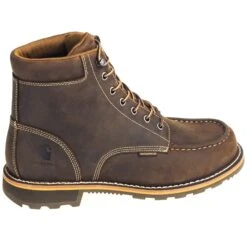 Carhartt Boots: Men's CMW6197 Brown Waterproof 6-Inch General Toe Work Boots -doublehboots shop carhartt cmw6197 o 01
