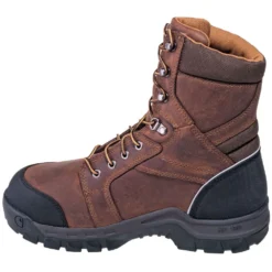 Carhartt Boots: Men's CMF8720 Brown Met Guard Waterproof 8-Inch Work Boots -doublehboots shop carhartt cwf8720 i 01