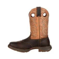 Durango Boots: Men's DB019 Brown Rebel 11 Inch Steel Toe Waterproof Pull On Square Toe Work Boot -doublehboots shop db019 instep