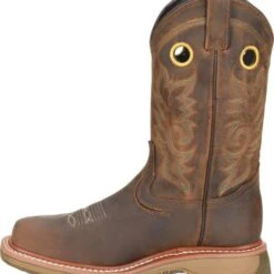 Double H Boots: Men's DH5241 Brown Square Composite Toe 12" Elijah Workflex MAX Cowboy Boot -doublehboots shop dh5241 500xauto instep