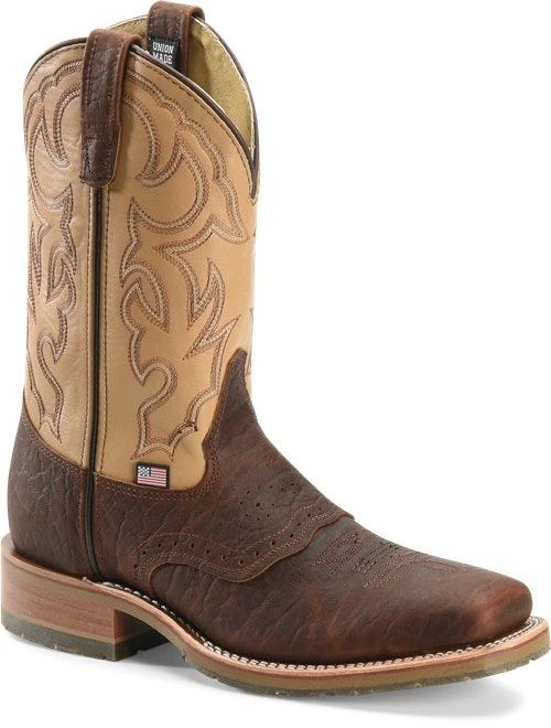 Double H Boots: Men's DH5305 Brown Square Steel Toe Graham 11" ICE Roper Cowboy Boot 3 Double H Boots: Men's DH5305 Brown Square Steel Toe Graham 11" ICE Roper Cowboy Boot