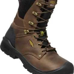 Keen Utility Boots: Men's 1026488 Dark Earth Carbon Toe Black 8" Waterproof Independence Boot