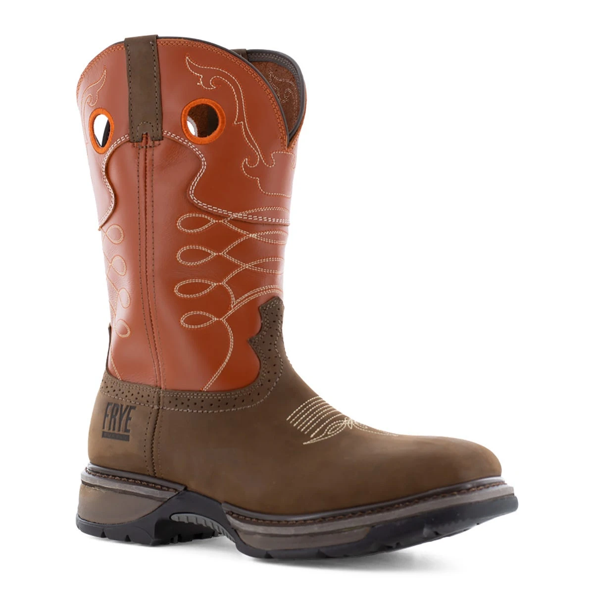 Frye Supply Boots: FR40102 Brown/Orange Steel Toe Safety-Crafted 10" Unlined Western Work Boot 3 Frye Supply Boots: FR40102 Brown/Orange Steel Toe Safety-Crafted 10" Unlined Western Work Boot