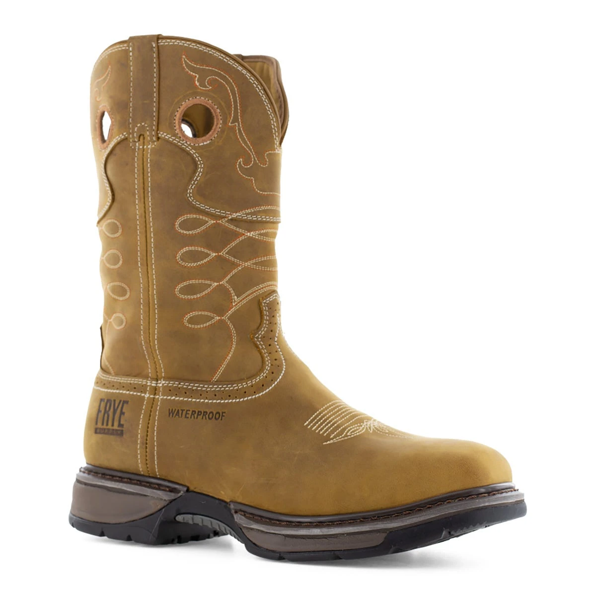 Frye Supply Boots: Men's FR40103 Brown Steel Toe 10" Safety-Crafted Western Boot Pull On Work Boot 3 Frye Supply Boots: Men's FR40103 Brown Steel Toe 10" Safety-Crafted Western Boot Pull On Work Boot