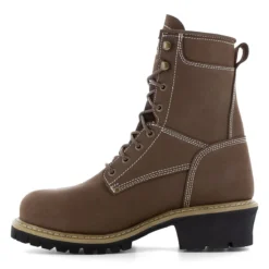 Frye Boots: Men's FR40202 Steel Toe Dark Brown 8" Waterproof Logger Work Boot 8 Frye Boots: Men's FR40202 Steel Toe Dark Brown 8" Waterproof Logger Work Boot -doublehboots shop frye fr40202 logger boot 04