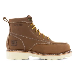 Frye Supply Boots: Men's FR40302 Brown Steel Toe Safety-Crafted 6" Waterproof Work Boot -doublehboots shop frye fr40302 work boot 01 1 1