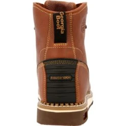 Georgia Boots: Men's GB00489 Brown Plain Toe AMP LT Wedge Moc Toe EH 6" Work Boot -doublehboots shop gb00489 back