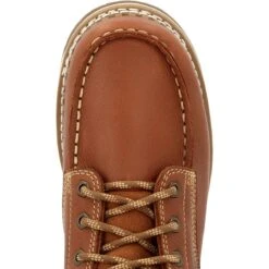 Georgia Boots: Men's GB00489 Brown Plain Toe AMP LT Wedge Moc Toe EH 6" Work Boot -doublehboots shop gb00489 birdseye