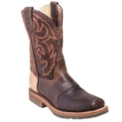 Double H Boots: Men's DH3567 Brown USA-Made Square Steel Toe EH Work Boots -doublehboots shop hh dh3567 p 01