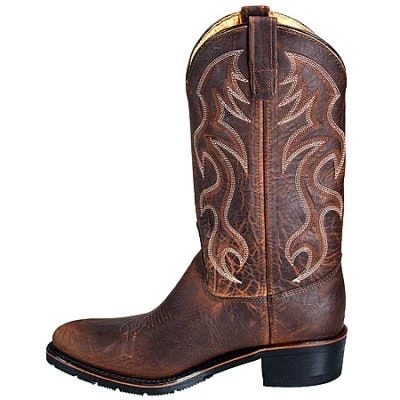 Double H Boots: Men's 2282 Brown Safety Toe USA-Made Cowboy Work Boots 5 Double H Boots: Men's 2282 Brown Safety Toe USA-Made Cowboy Work Boots - Image 3