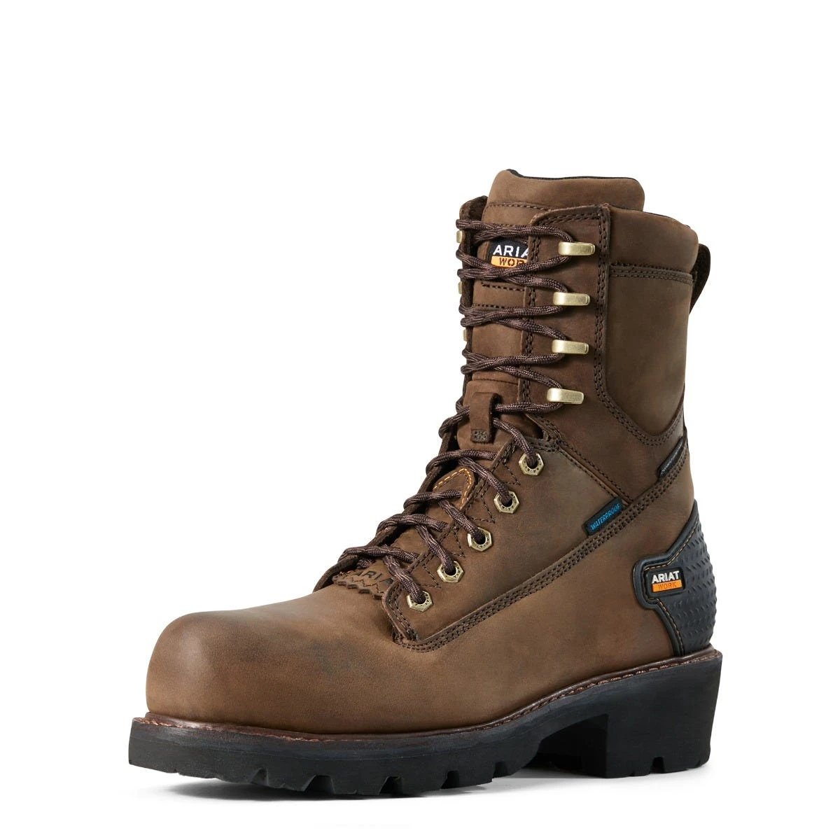 Ariat Boots: Men's 10018566 Oily Distressed Brown Powerline 8" Waterproof Composite Toe Work Boot 7 Ariat Boots: Men's 10018566 Oily Distressed Brown Powerline 8" Waterproof Composite Toe Work Boot - Image 5
