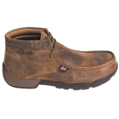 Justin Boots: Men's 235 Dark Brown Steel Moc Toe EH Work Boots -doublehboots shop justin 235 o 01