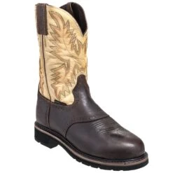 Justin Boots: Men's SE4661 Brown Stampede Steel Toe Cowboy Boots 11 Justin Boots: Men's SE4661 Brown Stampede Steel Toe Cowboy Boots -doublehboots shop justin wk4661 p 01