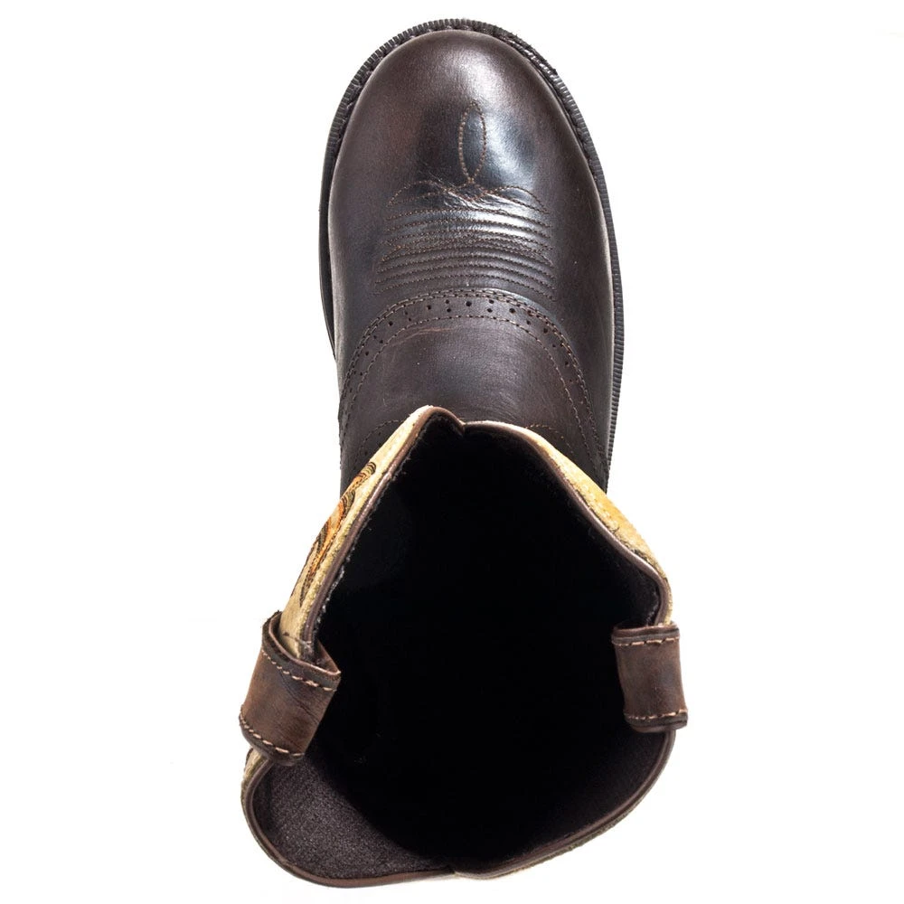 Justin Boots: Men's SE4661 Brown Stampede Steel Toe Cowboy Boots 4 Justin Boots: Men's SE4661 Brown Stampede Steel Toe Cowboy Boots - Image 2