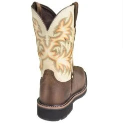 Justin Boots: Men's SE4684 Steel Toe EH White Cowhide 11-Inch Cowboy Work Boots -doublehboots shop justin wk4684 b 01