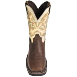 Justin Boots: Men's SE4684 Steel Toe EH White Cowhide 11-Inch Cowboy Work Boots -doublehboots shop justin wk4684 f 01