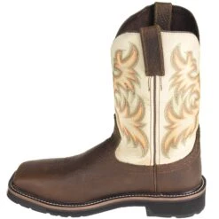 Justin Boots: Men's SE4684 Steel Toe EH White Cowhide 11-Inch Cowboy Work Boots -doublehboots shop justin wk4684 i 01