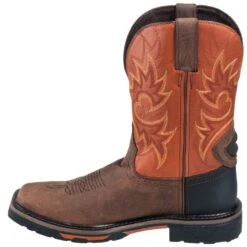 Justin Boots: Men's SE4944 Two Tone Leather EH Cowboy Work Boots -doublehboots shop justin wk4944 090 i 01