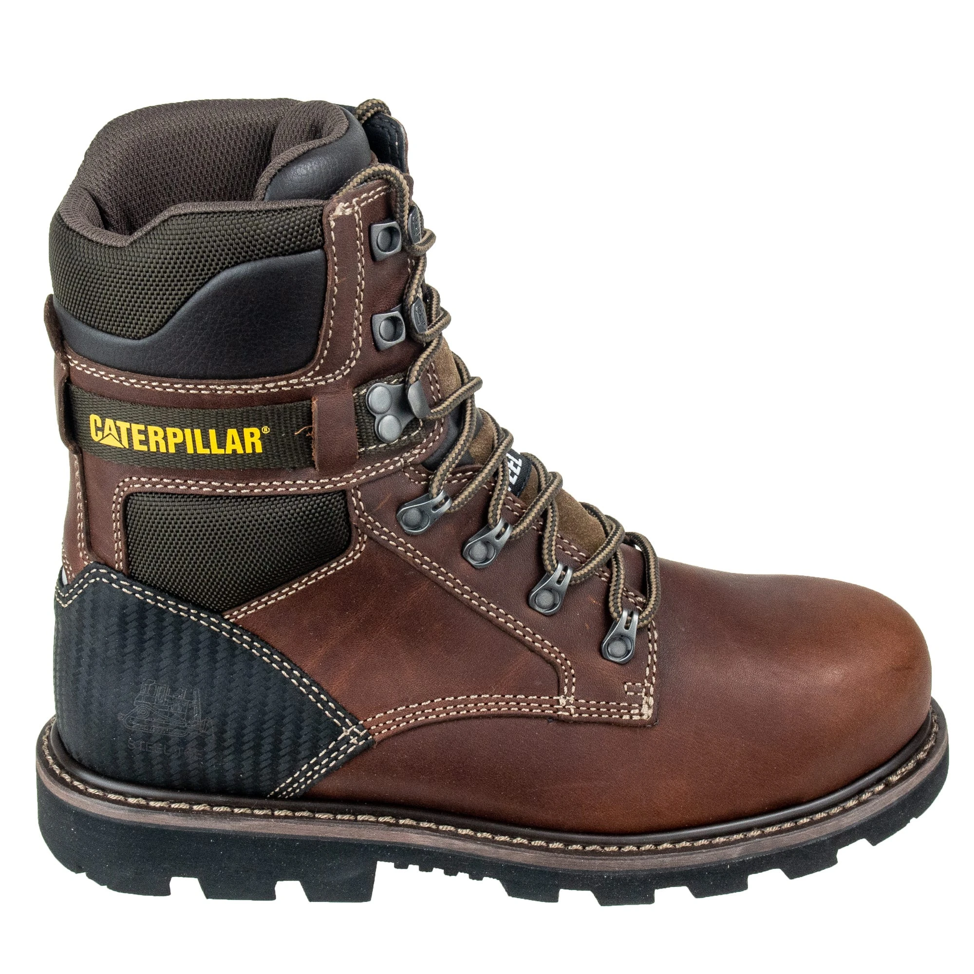 Caterpillar Boots: Men's Indiana 2.0 90870 Brown Steel Toe 8-Inch Work Boots 4 Caterpillar Boots: Men's Indiana 2.0 90870 Brown Steel Toe 8-Inch Work Boots - Image 2