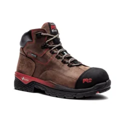 Timberland Pro Boots: Men's A1WSB Brown Red Bosshog Composite Toe Waterproof 6" Work Boot