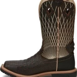 Justin Boots: Men's SE4833 Brown Composite Square Toe Derrickman Cowboy Work Boot -doublehboots shop se4833 617x563 instep