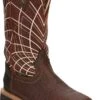 Justin Boots: Men's SE4835 Brown Ostrich Print Composite Square Toe Derrickman Cowboy Work Boots -doublehboots shop se4835 1000x1000 1