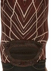Justin Boots: Men's SE4835 Brown Ostrich Print Composite Square Toe Derrickman Cowboy Work Boots -doublehboots shop se4835 617x563 heel
