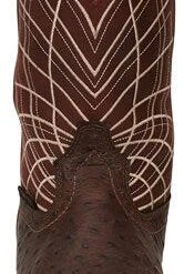 Justin Boots: Men's SE4835 Brown Ostrich Print Composite Square Toe Derrickman Cowboy Work Boots -doublehboots shop se4835 617x563 toe
