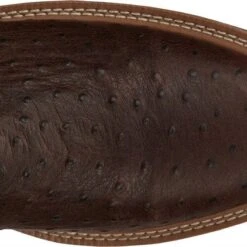 Justin Boots: Men's SE4835 Brown Ostrich Print Composite Square Toe Derrickman Cowboy Work Boots -doublehboots shop se4835 617x563 top