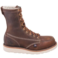 Thorogood Boots: Men's 804-4478 USA-Made Brown EH Steel Toe Work Boots -doublehboots shop thorogood 804 4478 o 01