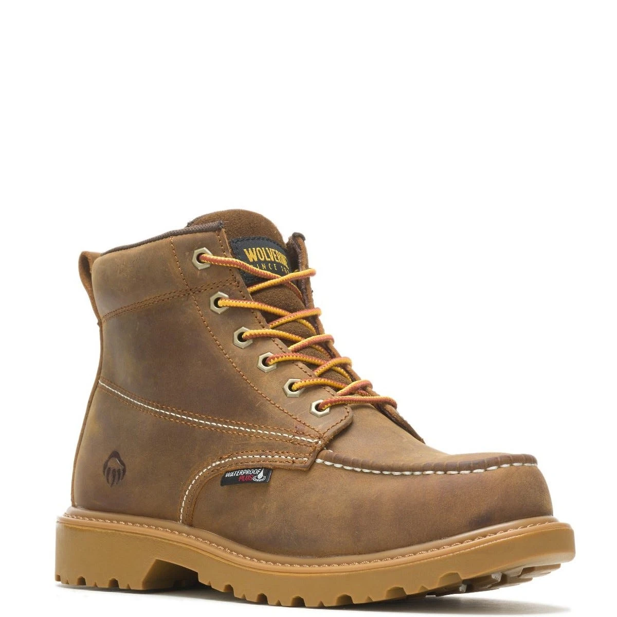 Wolverine Boots: Men's W221049 Tan Steel Toe Floorhand Moc Toe Waterproof Work Boot 3 Wolverine Boots: Men's W221049 Tan Steel Toe Floorhand Moc Toe Waterproof Work Boot