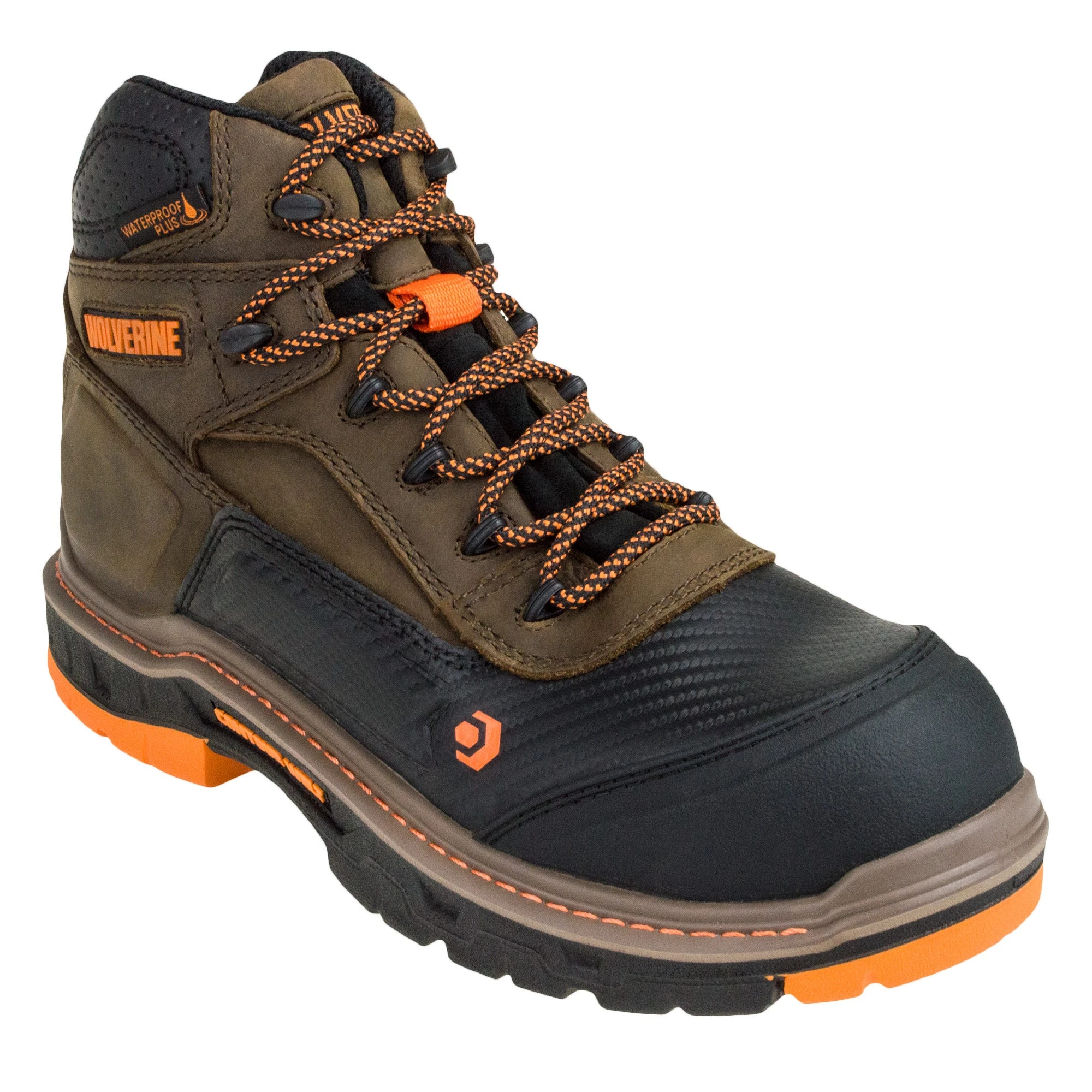 Wolverine Boots: Overpass CarbonMAX EH Men's W10717 Brown Mid Work Boots 5 Wolverine Boots: Overpass CarbonMAX EH Men's W10717 Brown Mid Work Boots - Image 3